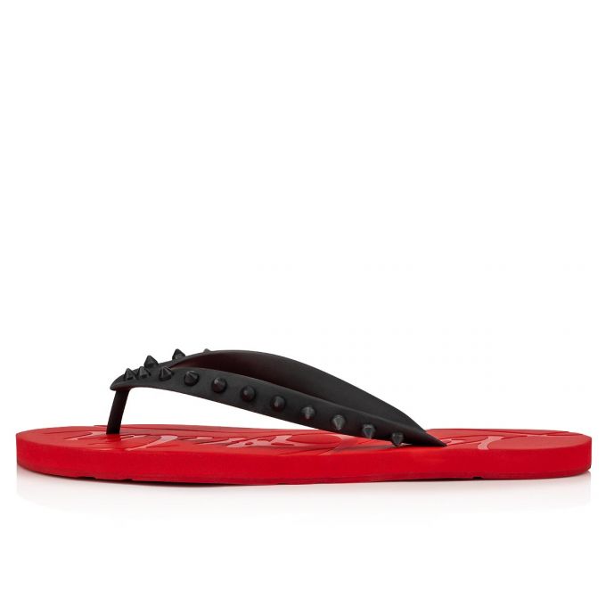 Christian Louboutin Loubi Flip 000 Pvc Sandals Espadrilles & Sandals Herren Schwarz Rot | AT-03817