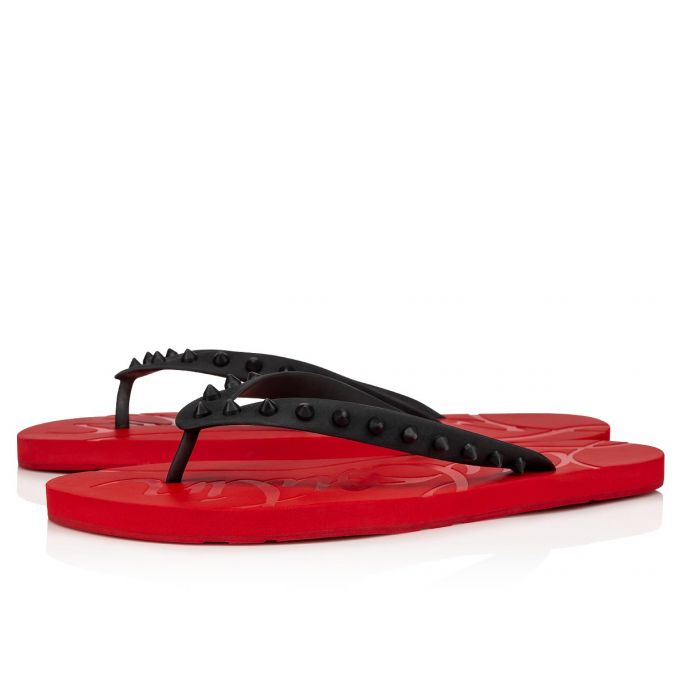 Christian Louboutin Loubi Flip 000 Pvc Sandals Espadrilles & Sandals Herren Schwarz Rot | AT-03817