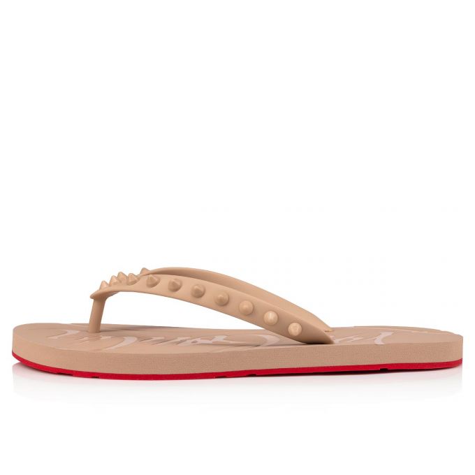 Christian Louboutin Loubi Flip 1 Plastic Finish Flats Flats Damen Beige | AT-25320