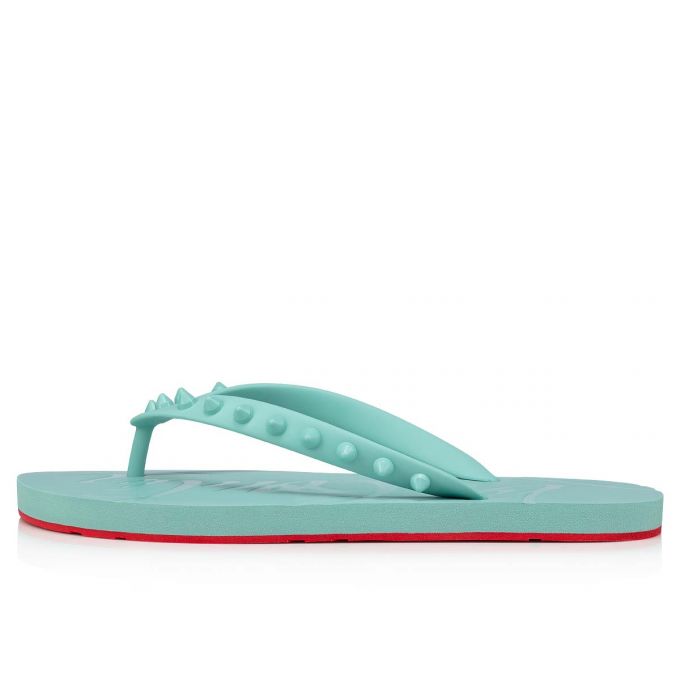 Christian Louboutin Loubi Flip Plastic Finish Flats Flats Damen Hellblau | AT-21838