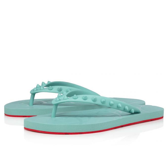 Christian Louboutin Loubi Flip Plastic Finish Flats Flats Damen Hellblau | AT-21838