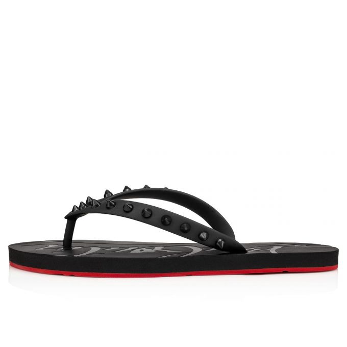 Christian Louboutin Loubi Flip Plastic Finish Flats Flats Damen Schwarz | AT-26302