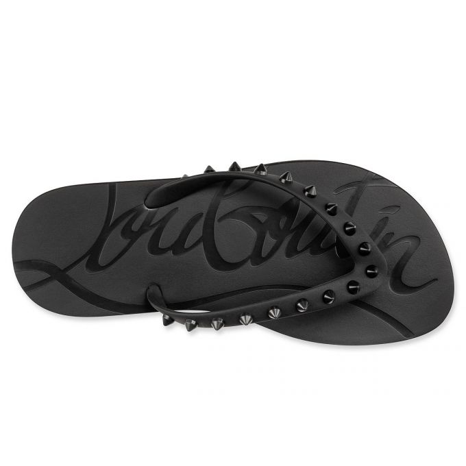 Christian Louboutin Loubi Flip Plastic Finish Flats Flats Damen Schwarz | AT-26302