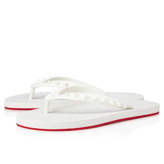 Christian Louboutin Loubi Flip Plastic Finish Flats Flats Damen Weiß | AT-71017