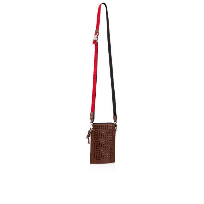 Christian Louboutin Loubilab Klassische Leder Pouches Beuteltasche Herren Braun | AT-31346