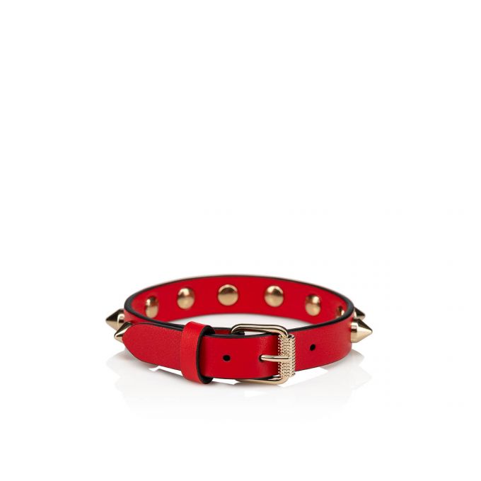 Christian Louboutin Loubilink Klassische Leder Bracelets Bracelets Damen Rot Gold | AT-10879