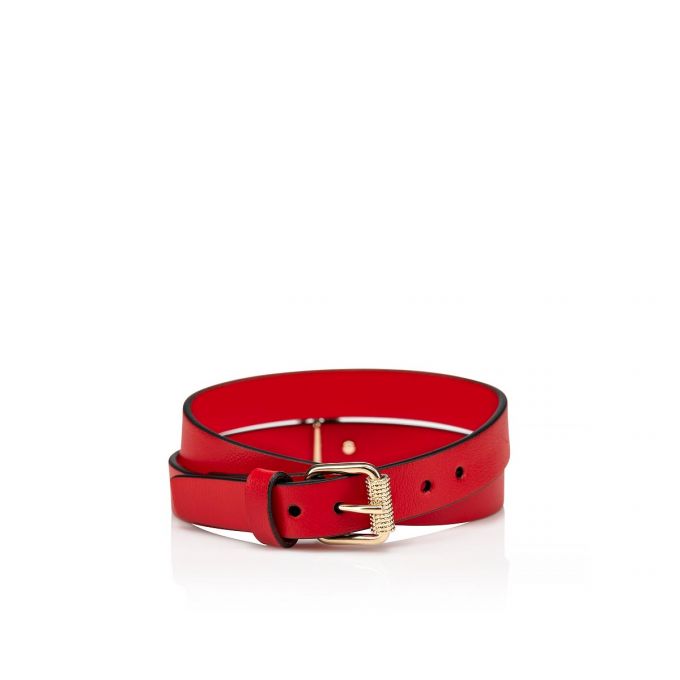 Christian Louboutin Loubilink Klassische Leder Bracelets Bracelets Damen Rot Gold | AT-59784