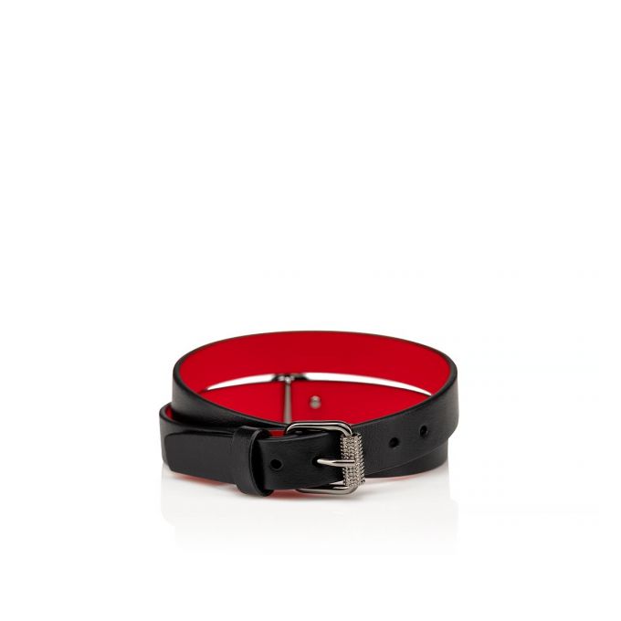 Christian Louboutin Loubilink Logo Bracelet Double Klassische Leder Bracelets Bracelets Damen Schwarz | AT-79676