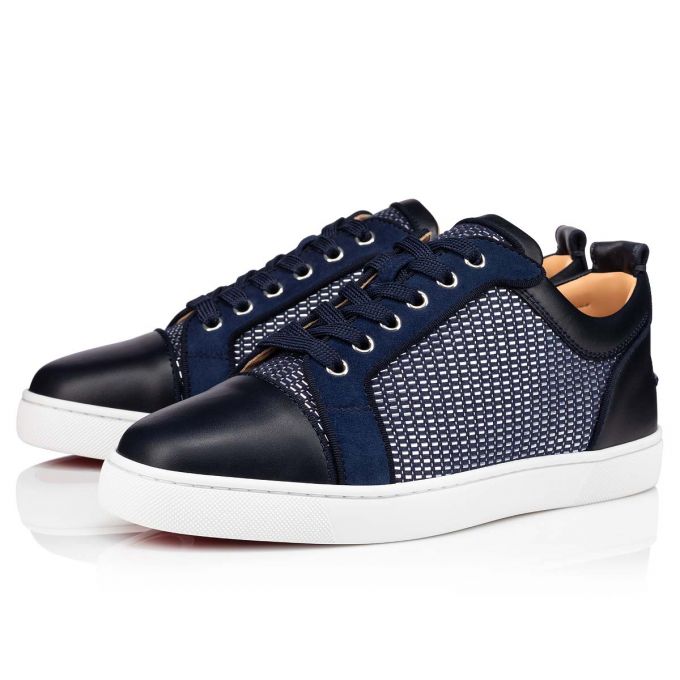 Christian Louboutin Louis Junior Orlato Baumwoll Sneakers Sneakers Herren Blau | AT-97547