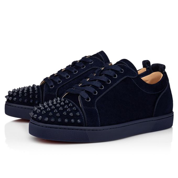 Christian Louboutin Louis Junior Sp 000 Mat Veau Velours Sneakers Sneakers Herren Tiefesblau | AT-44674