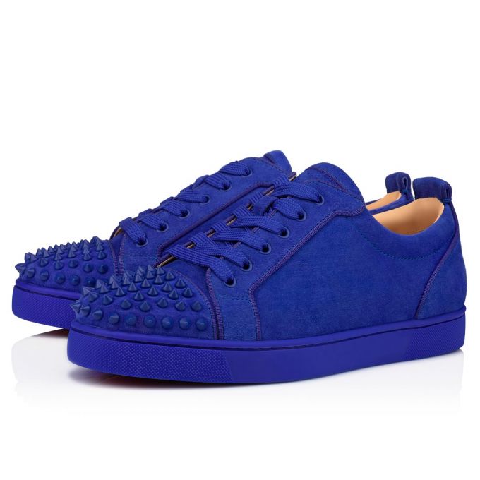 Christian Louboutin Louis Junior Sp 000 Mat Veau Velours Sneakers Sneakers Herren Blau | AT-61396