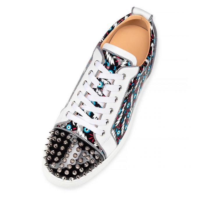 Christian Louboutin Louis Junior Spikes Orlato Creative Leder Sneakers Sneakers Herren Schwarz Weiß | AT-10780