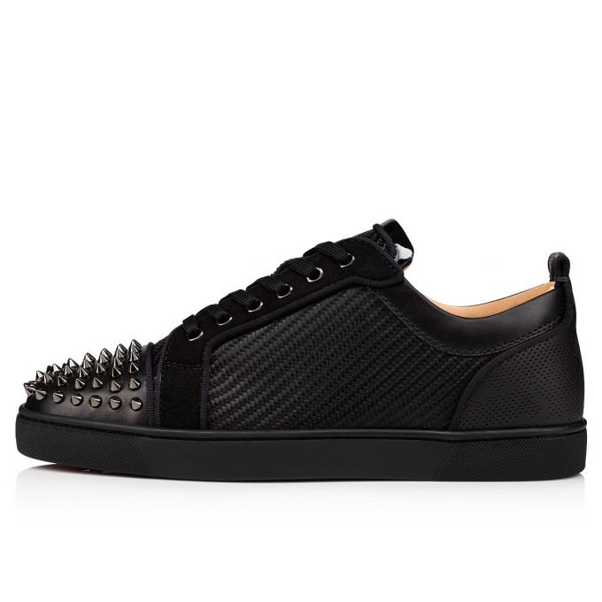 Christian Louboutin Louis Junior Spikes Orlato Baumwoll Sneakers Sneakers Herren Schwarz | AT-75198