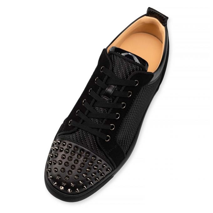 Christian Louboutin Louis Junior Spikes Orlato Baumwoll Sneakers Sneakers Herren Schwarz | AT-75198