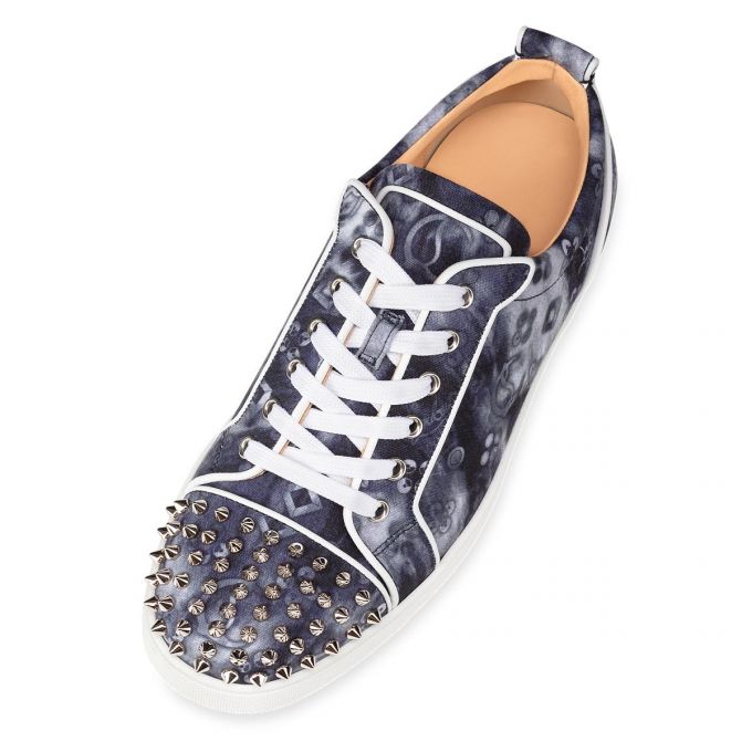 Christian Louboutin Louis Junior Spikes Orlato Baumwoll Sneakers Sneakers Herren Mehrfarbig Silber | AT-94487