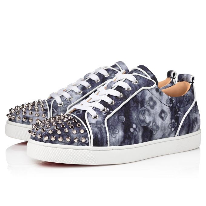 Christian Louboutin Louis Junior Spikes Orlato Baumwoll Sneakers Sneakers Herren Mehrfarbig Silber | AT-94487