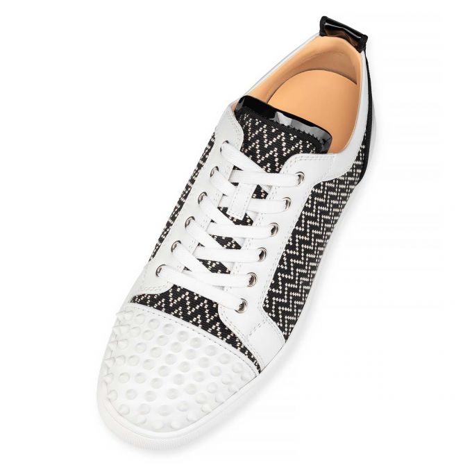 Christian Louboutin Louis Junior Spikes Orlato Baumwoll Sneakers Sneakers Herren Weiß Schwarz | AT-96820