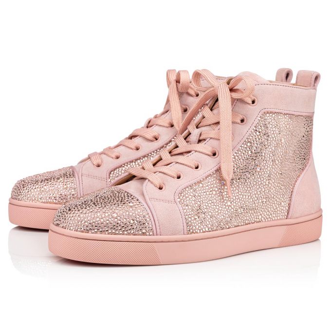 Christian Louboutin Louis Orlato 000 Dolce/Silk Strass Sneakers Sneakers Herren Rosa | AT-90490