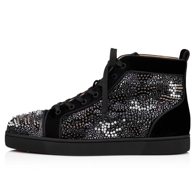 Christian Louboutin Louis Orlato Bling Bang Version Strass Sneakers Sneakers Herren Schwarz | AT-35584