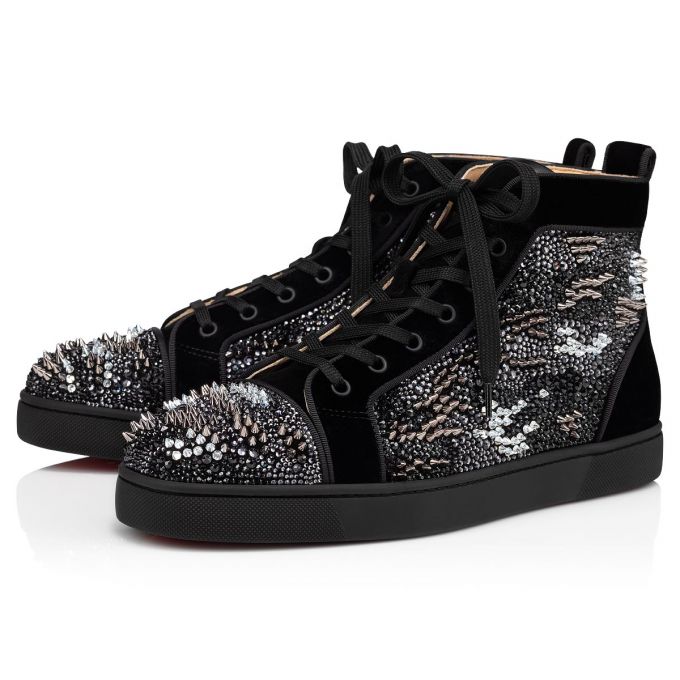 Christian Louboutin Louis Orlato Bling Bang Version Strass Sneakers Sneakers Herren Schwarz | AT-35584