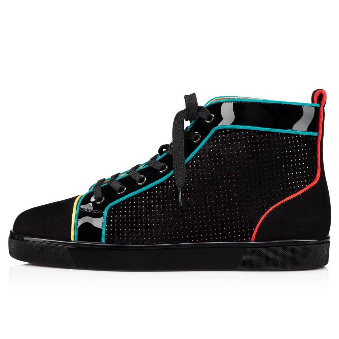 Christian Louboutin Louis Orlato Velvet Sneakers Sneakers Herren Schwarz Mehrfarbig | AT-06538