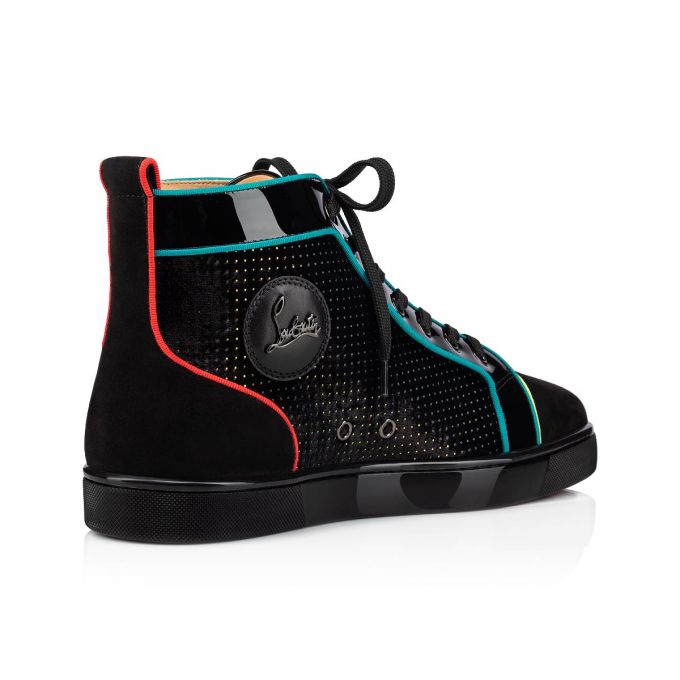 Christian Louboutin Louis Orlato Velvet Sneakers Sneakers Herren Schwarz Mehrfarbig | AT-06538