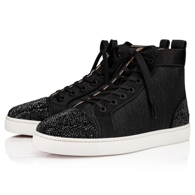 Christian Louboutin Louis P Strass 000 Version Strass Sneakers Sneakers Herren Schwarz | AT-93785