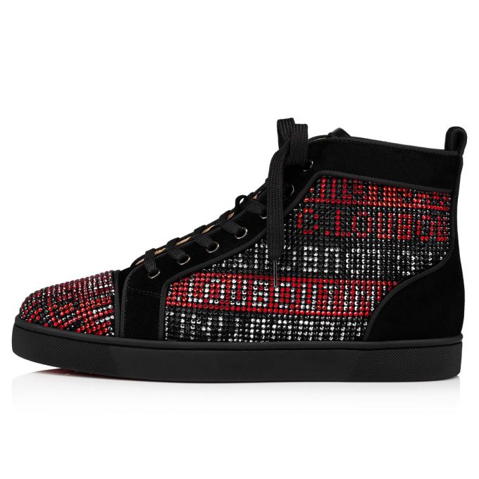 Christian Louboutin Louis Strass Sneakers Sneakers Herren Schwarz Mehrfarbig | AT-19678