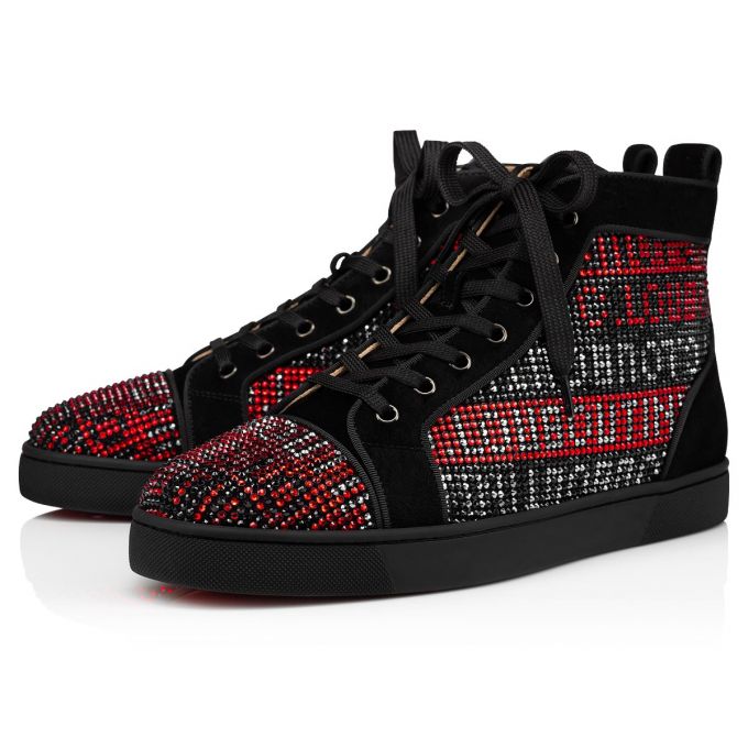 Christian Louboutin Louis Strass Sneakers Sneakers Herren Schwarz Mehrfarbig | AT-19678