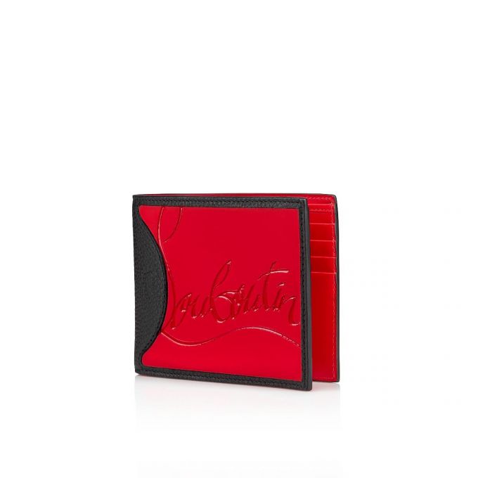 Christian Louboutin M Coolcard Klassische Leder Wallets Geldbörse Herren Rot Schwarz | AT-45248