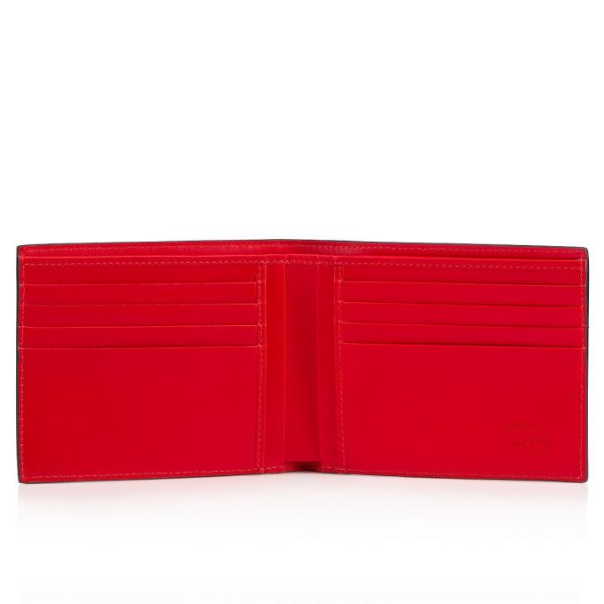 Christian Louboutin M Coolcard Klassische Leder Wallets Geldbörse Herren Rot Schwarz | AT-45248