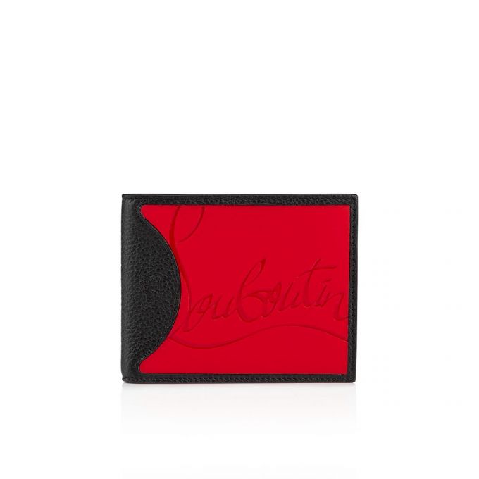 Christian Louboutin M Coolcard Klassische Leder Wallets Geldbörse Herren Rot Schwarz | AT-45248