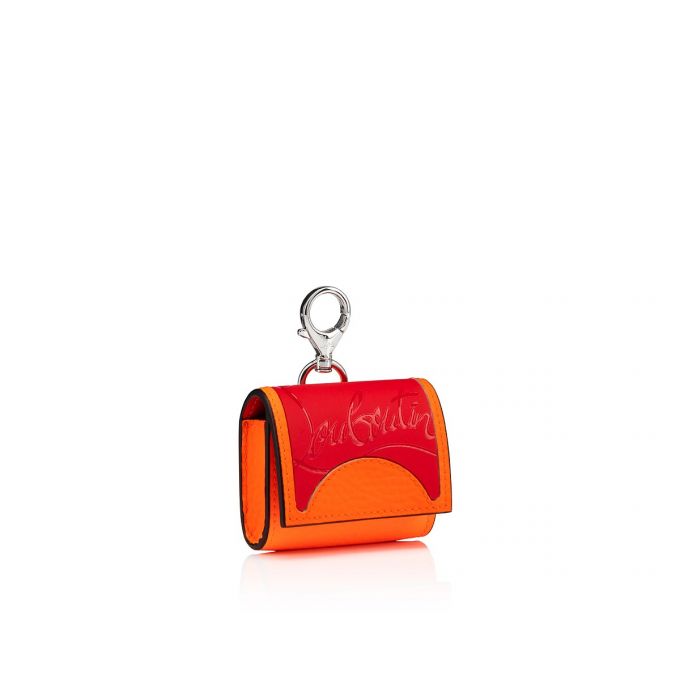 Christian Louboutin M Grilou Airpods Case Creative Leder Pouches Beuteltasche Herren Rot Orange | AT-92293