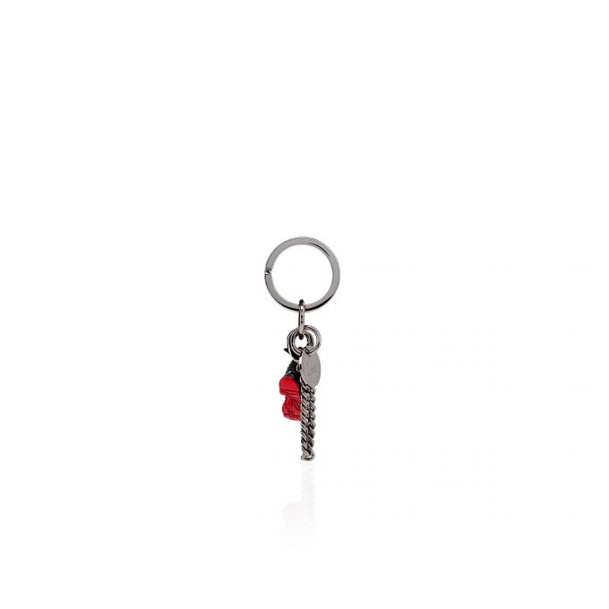 Christian Louboutin M Lauf Metallic Finish Keyrings Schlüsselring Damen Schwarz Rot | AT-34217