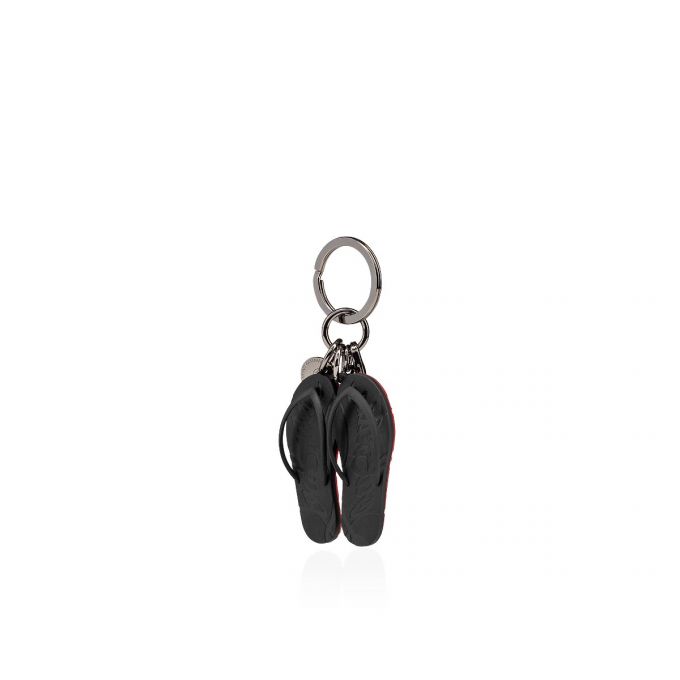 Christian Louboutin M Loubiflip Keyring Plastic Finish Keyrings Schlüsselring Herren Schwarz | AT-39254