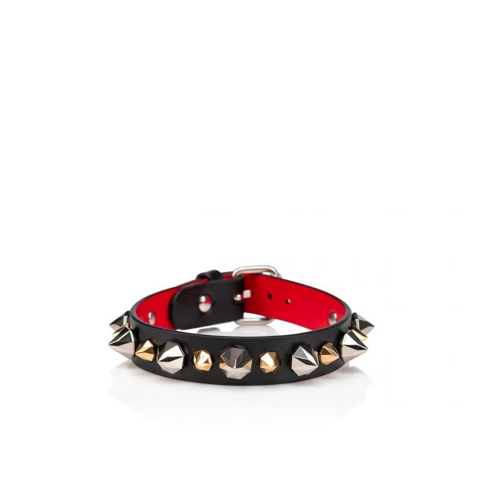 Christian Louboutin M Loubilink Bracelet Klassische Leder Bracelets Bracelets Herren Schwarz Mehrfarbig | AT-93066