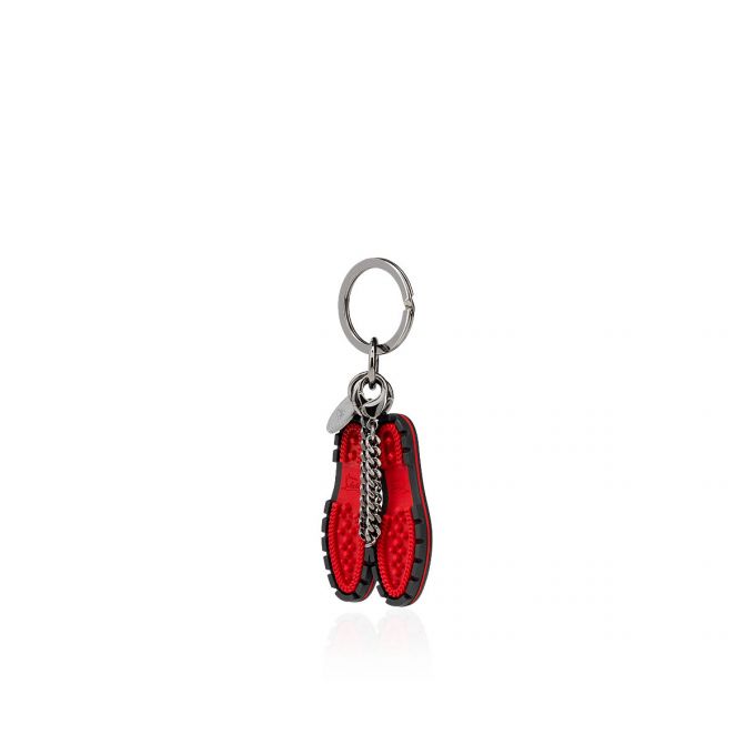 Christian Louboutin M Lug Sole Metallic Finish Keyrings Schlüsselring Damen Schwarz Rot | AT-98210