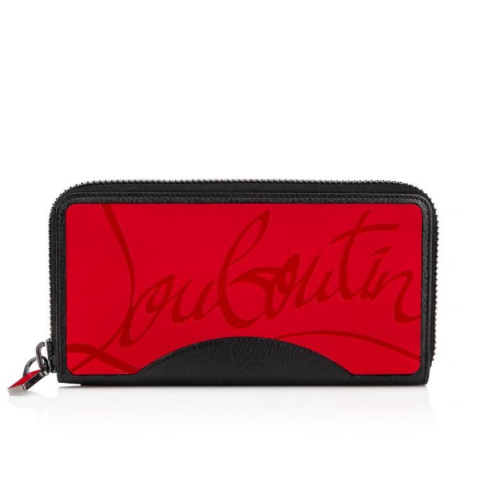 Christian Louboutin M Panettone Wal Klassische Leder Wallets Geldbörse Herren Rot Schwarz | AT-24202