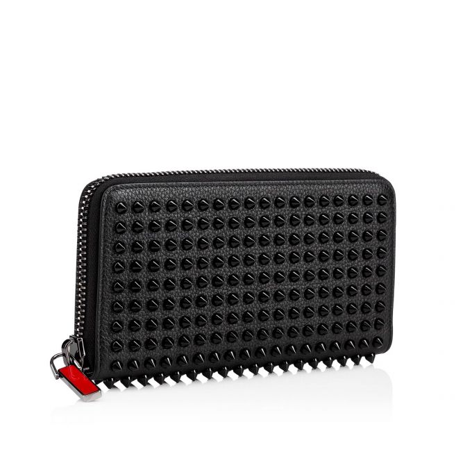 Christian Louboutin M Panettone Wal Klassische Leder Wallets Geldbörse Damen Schwarz | AT-68644