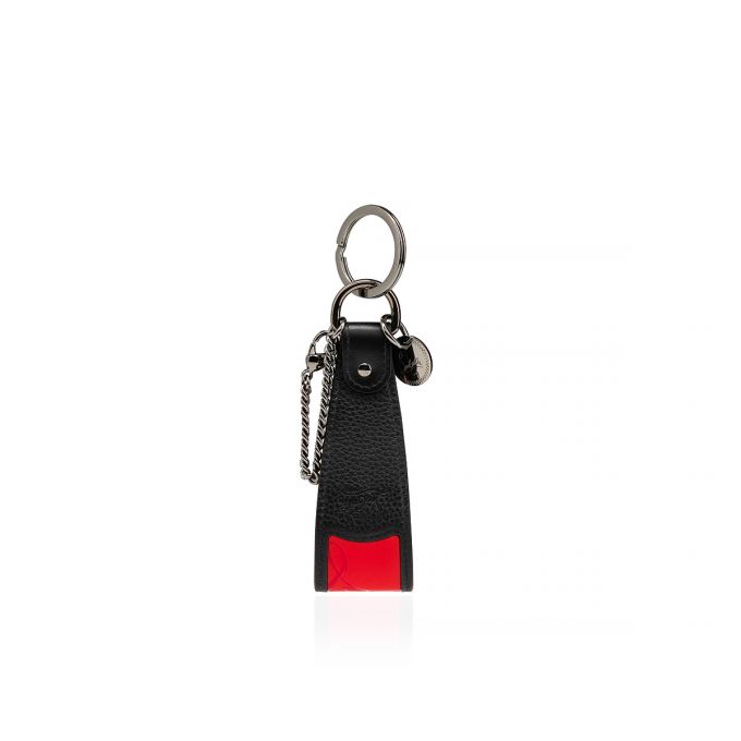 Christian Louboutin M Riemen Sneakers Sole Keyring Klassische Leder Keyrings Schlüsselring Herren Rot Schwarz | AT-63170