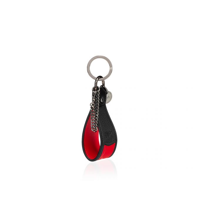 Christian Louboutin M Riemen Sneakers Sole Keyring Klassische Leder Keyrings Schlüsselring Herren Rot Schwarz | AT-63170