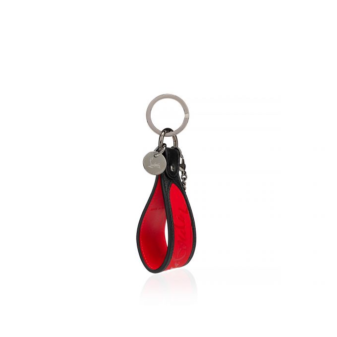 Christian Louboutin M Riemen Sneakers Sole Keyring Klassische Leder Keyrings Schlüsselring Herren Rot Schwarz | AT-63170