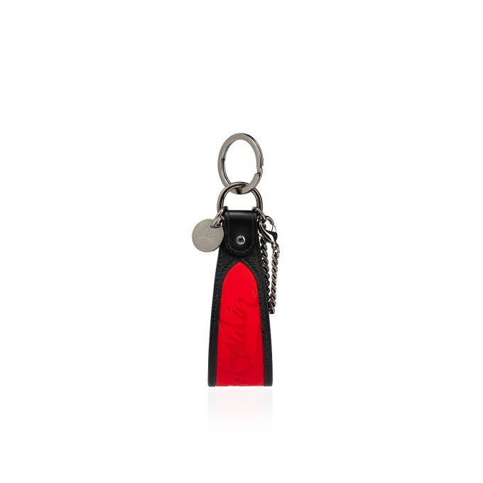 Christian Louboutin M Riemen Sneakers Sole Keyring Klassische Leder Keyrings Schlüsselring Herren Rot Schwarz | AT-63170