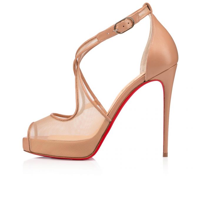 Christian Louboutin Mariacar 120 Fishnet Platforms Platforms Damen Beige | AT-17894