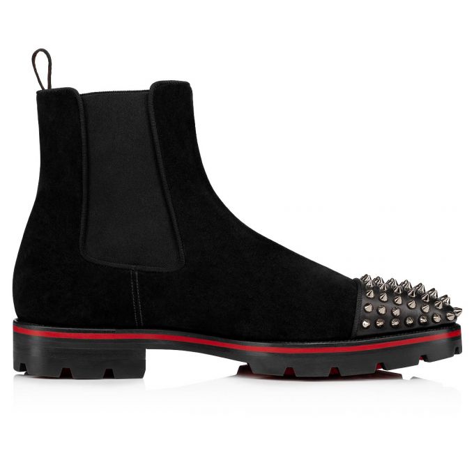 Christian Louboutin Melon Spikes 000 Calf Booty Stiefel Herren Schwarz | AT-62900