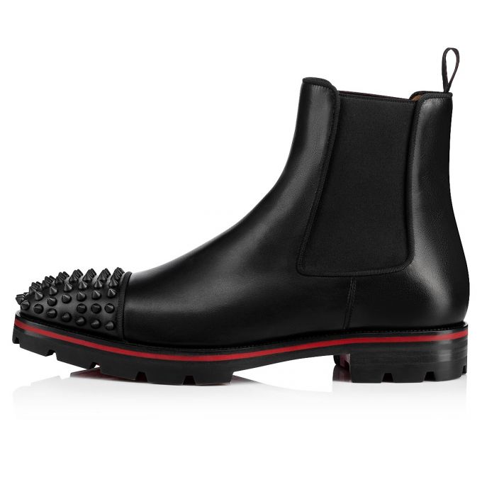 Christian Louboutin Melon Spikes 000 Mat Calf Booty Stiefel Herren Schwarz | AT-38615