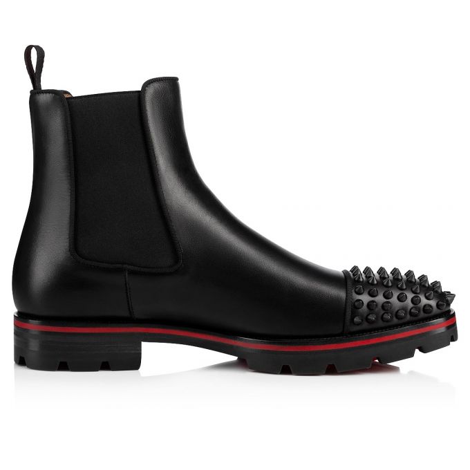 Christian Louboutin Melon Spikes 000 Mat Calf Booty Stiefel Herren Schwarz | AT-38615