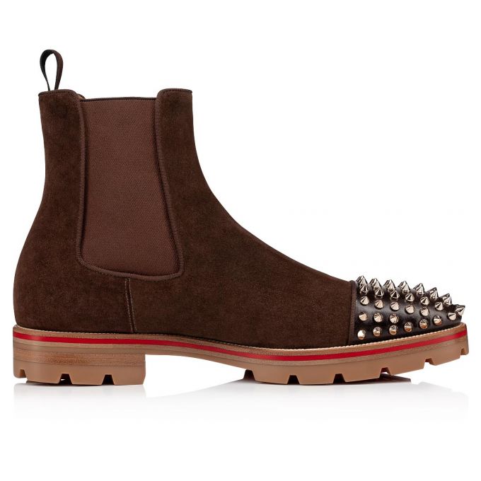 Christian Louboutin Melon Spikes Version Metal Veau Velours Booty Stiefel Herren Metal | AT-93120