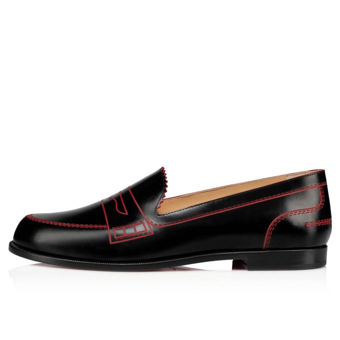 Christian Louboutin Mocalaureat 000 Calf Flats Flats Damen Schwarz Rot | AT-47750