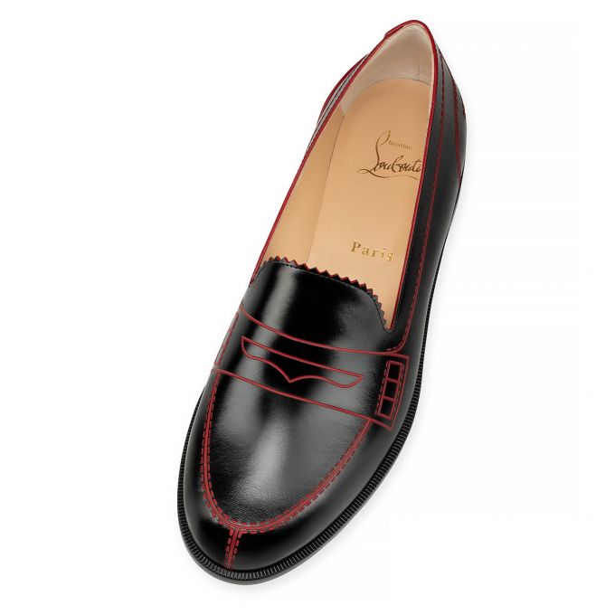 Christian Louboutin Mocalaureat 000 Calf Flats Flats Damen Schwarz Rot | AT-47750